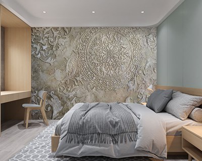 Decoratief reliëfpatroon behang