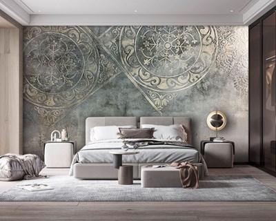 Decoratief behang met bloemmotief