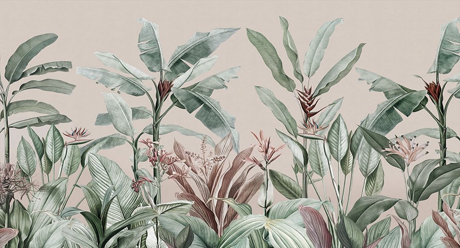 Exotische tropische plantenbehang