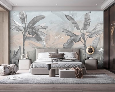 Tropische plantenbladeren behang