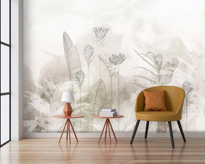 Abstracte bloemenkunst-achtig behang