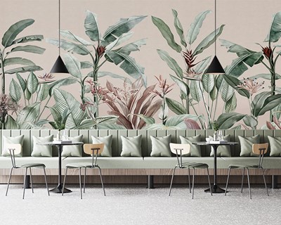 Exotische tropische plantenbehang