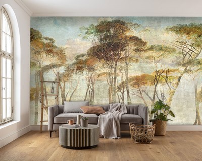 Artistieke boomlandschap behang