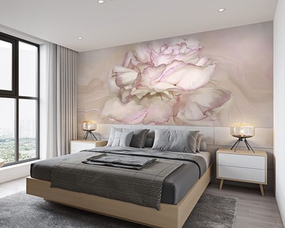 Pastelkleurige bloemenprint behang