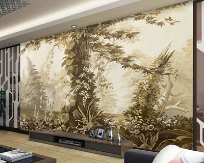 Panoramisch bos behang met afbeeldingen