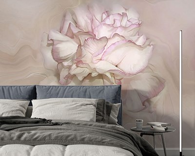 Pastelkleurige bloemenprint behang