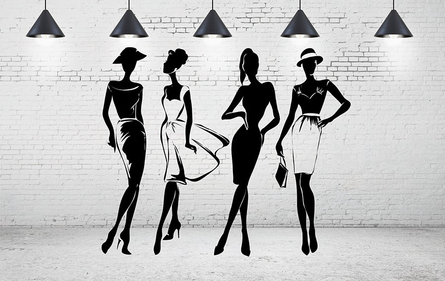 Dameskledingwinkel Behang 