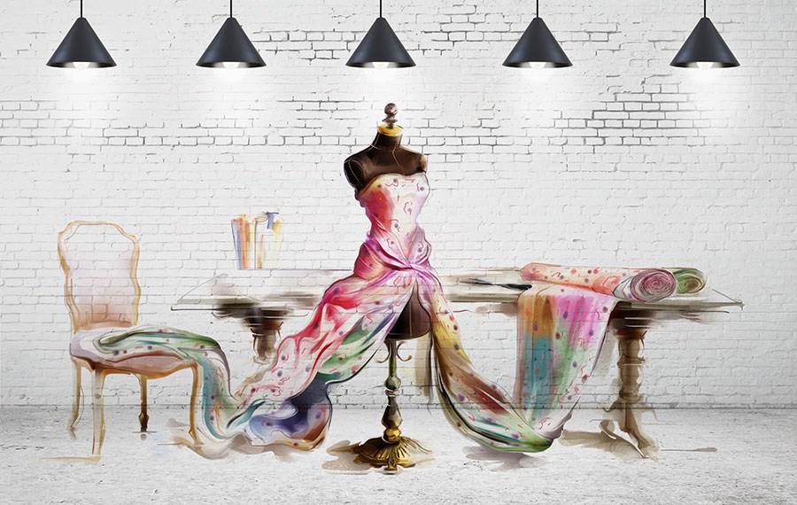 Boetiek Kledingwinkel Behang 