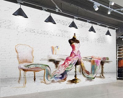 Boetiek Kledingwinkel Behang 