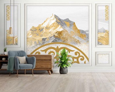 Abstract Goudgebergte Behang