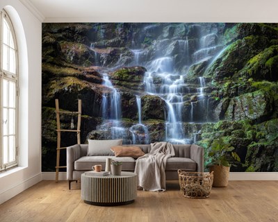 Realistische watervalachtergrond