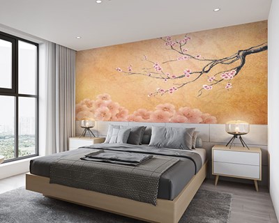 Japanse kersenbloesem-thema behang