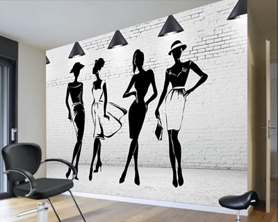 Dameskledingwinkel Behang 