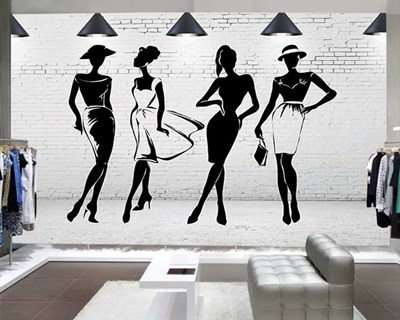 Dameskledingwinkel Behang 