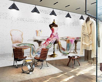 Boetiek Kledingwinkel Behang 