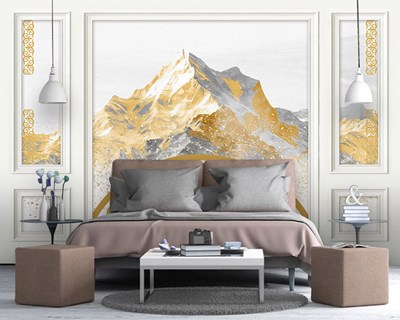 Abstract Goudgebergte Behang