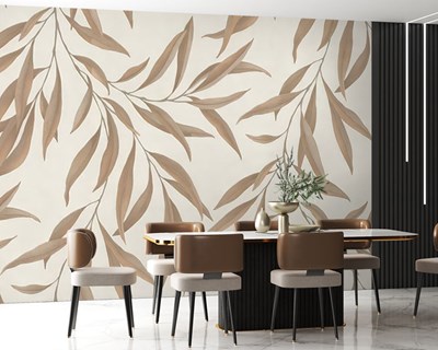 Natuurlijk bladmotief behang