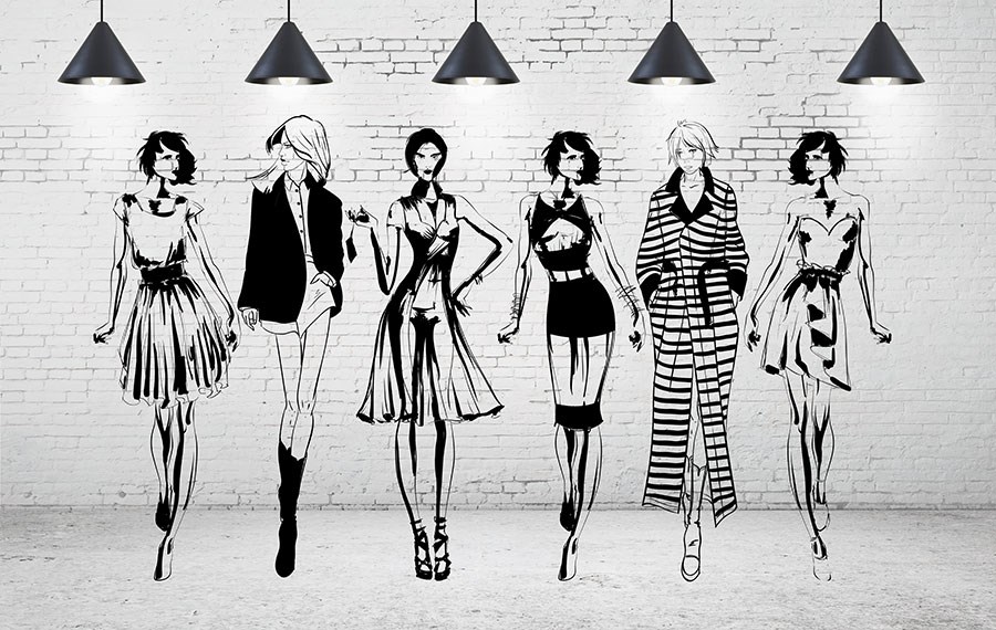 Modesontwerp-thema behang