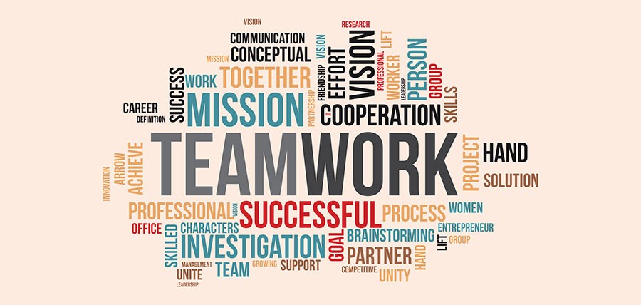 Teamwork-thema behang