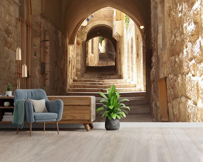 Oude stenen trapbehang