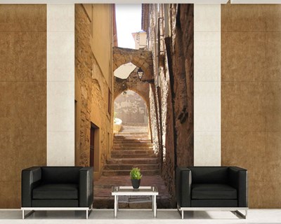 Historische stenen trap straatbehang