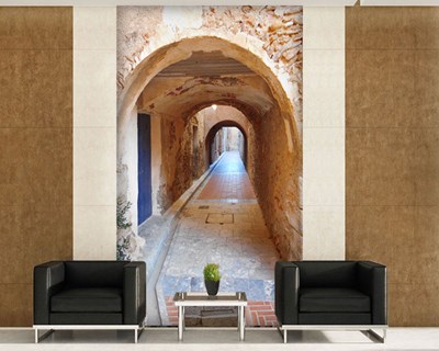 3D Boogvormige doorgang behang