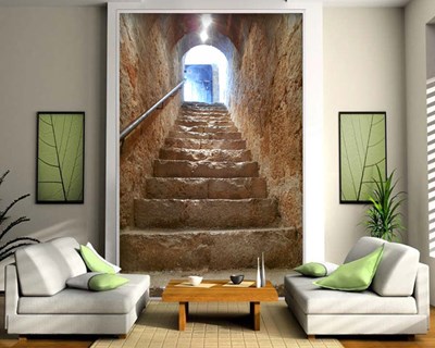 Historische stenen trapbehang