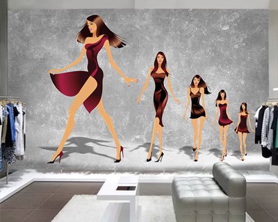 Modeshow-wandelthema behang