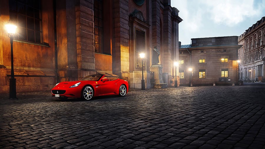 Rode Ferrari-thema behang