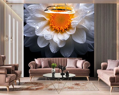 3D-behang met madeliefjesmotief
