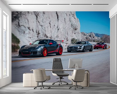 Porsche Ferrari Mercedes Merke Auto's Behang