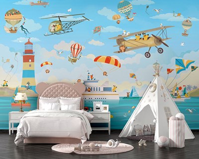 Vakantieplezier-thema behang