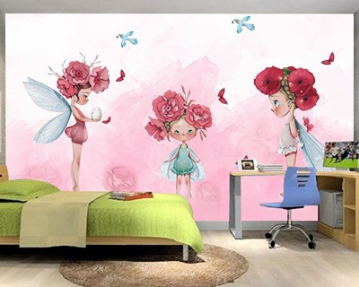 Kleine feeën meisjeskamerbehang 