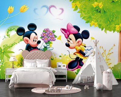 Mickey Mouse en Minnie Mouse behang