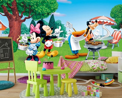 Mickey Mouse Barbecue Party Behang
