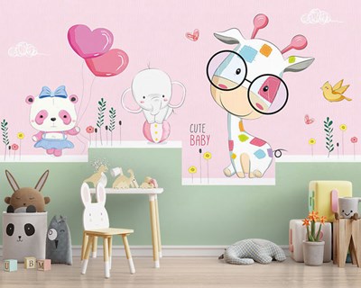 Schattige kleine dieren behang