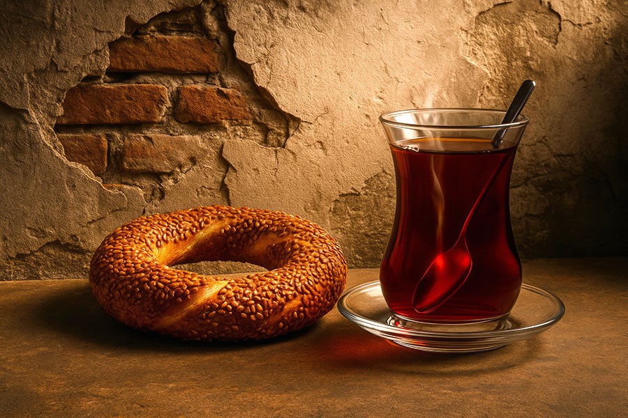 Thee en Simit Afbeelding Behang