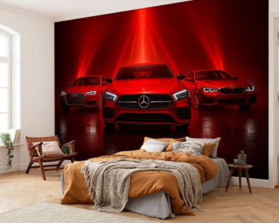 Rode luxe auto's behang 