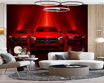 Rode luxe auto's behang 
