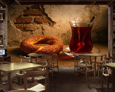 Thee en Simit Afbeelding Behang