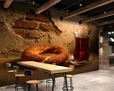 Thee en Simit Afbeelding Behang