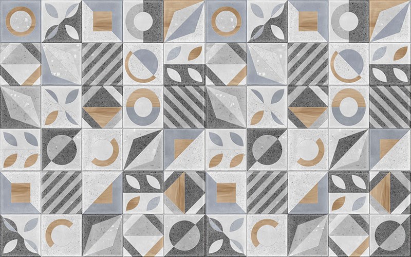 Geometrische vorm keramiek-look behang