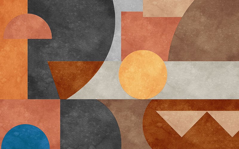 Gemengde kleuren geometrisch patroon behang