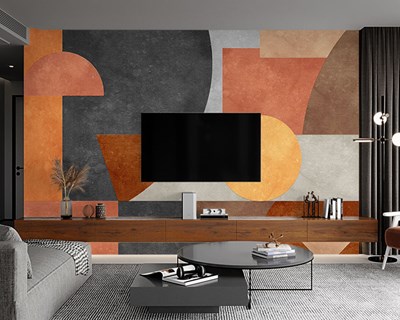 Gemengde kleuren geometrisch patroon behang