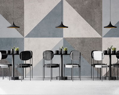 Driehoekig geometrisch patroon behang