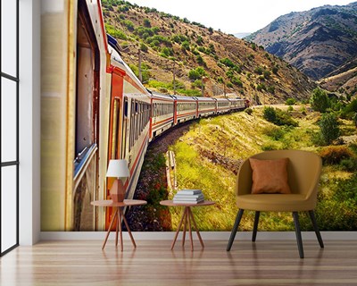 Treinreis-thema behang 