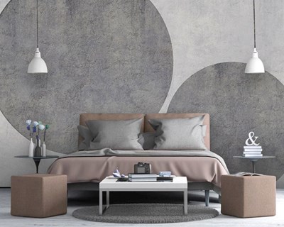 Grijs geometrisch patroon behang 