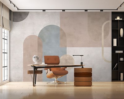 Zachtgekleurd geometrisch behang