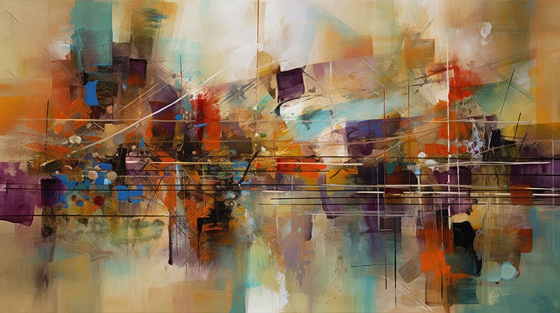 Kleurrijk abstract olieverfbehang