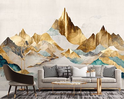 Abstract berglandschap behang